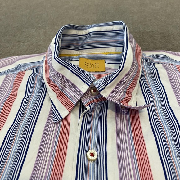 Robert Talbott Carmel Shirt Mens Large Multicolor Striped Button Down Cotton - Picture 2 of 9